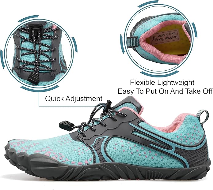 L-RUN Barefoot Water Shoes Women Mens Aqua Sock Athletic Hiking Water Sports Shoes for Swim Beach Pool Sand Diving Walking