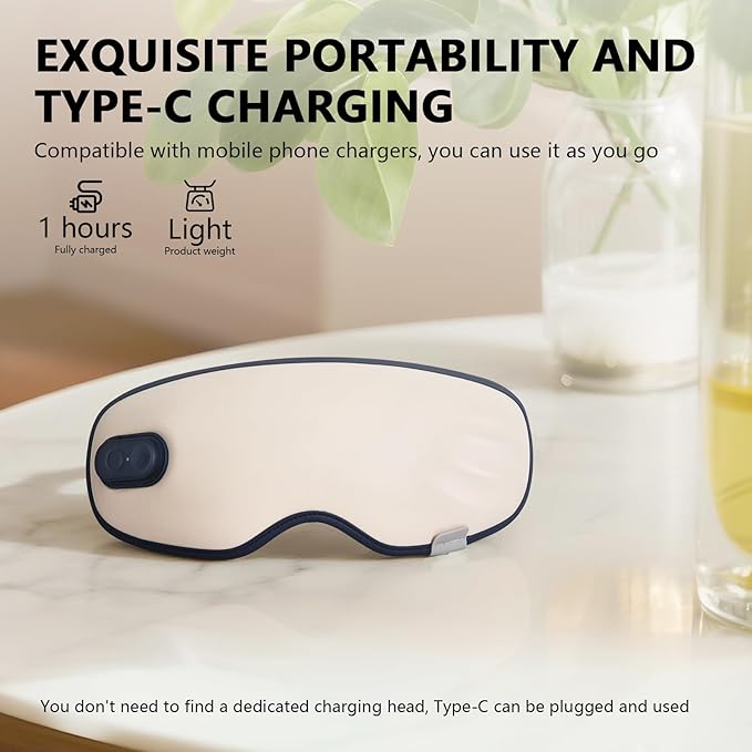 Eye Massager with Heat, Birthday Gifts for Women Men, Heated Eye Mask for Dry Eyes, Migraine Relief, Strain Relief, Improve Sleep, Gifts for Dad Mom Him Her