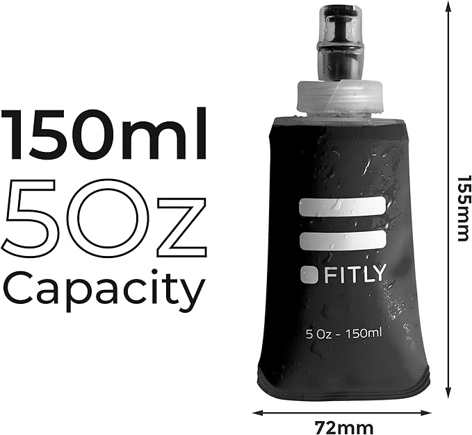 Soft Flask - Shrink As You Drink Soft Water Bottle for Hydration Pack - Folding Water Bottle Ideal for Running, Hiking, Cycling, Climbing & Rigorous Activity