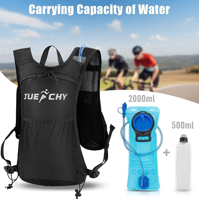 Jueachy Running Vest Lightweight for Men: Hydration Backpack with 2L Water Bladder - Waterproof Phone Pouch for Hiking