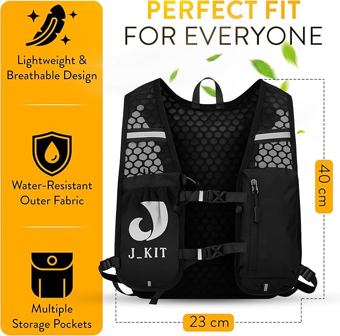 Running Hydration Vest,Running Vest with Phone Holder Pouch & Water Bottle Holder,Adjustable Belt,Hydration Vest for Men and Women