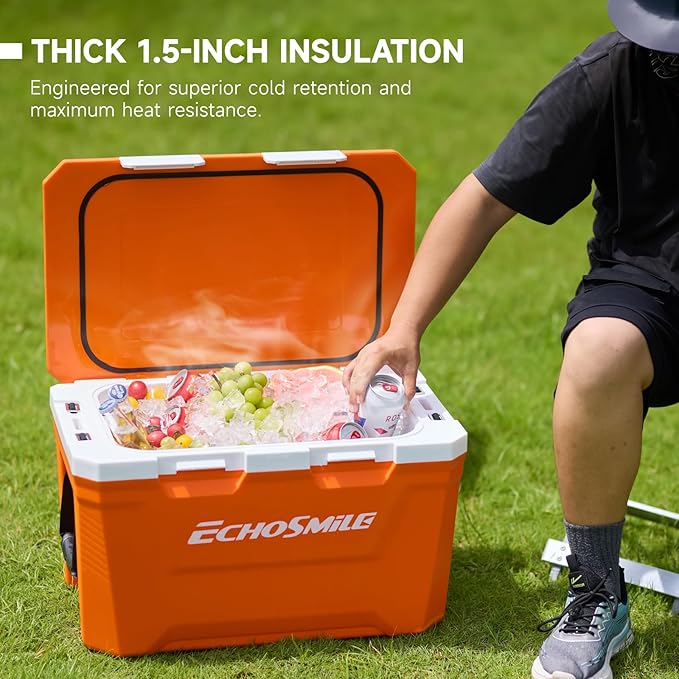 EchoSmile Ultra-Light Hard Cooler 35L/37qt, Outdoor Insulated Ice Chest Box