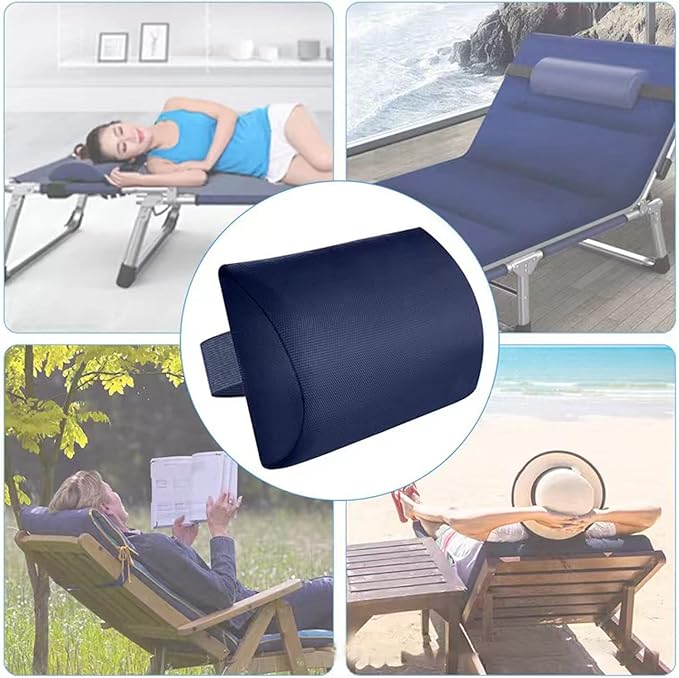 Ostlttyn Pillow - Soft Removable Padded Cushion Headrest with Elastic Band, Universal for Zero Gravity Chair, Lounger, Patio Recliner, Blue