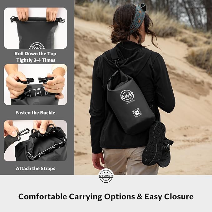 STOVER 5/10/25/30/40/55L Waterproof Backpack- Floating Dry Bag for Kayaking, Travel, Beach, Hiking, & Camping, Men/Women