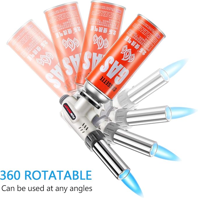 FunOwlet,Butane Torch Kitchen Blow Lighter, Culinary Torches Head Professional Chef Cooking Adjustable Flame For Sous Vide, Creme Brulee, Baking, BBQ (Butane Gas Not Included)