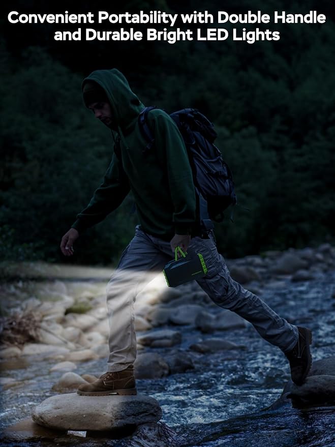 MARBERO Portable Power Station 150Wh Camping Solar Generator Laptop Charger Power Bank with AC Outlet 110V 150W Peak with 4*USB, 4*DC Ports, LED Flashlights for CPAP Home Camping Hurricane Emergency