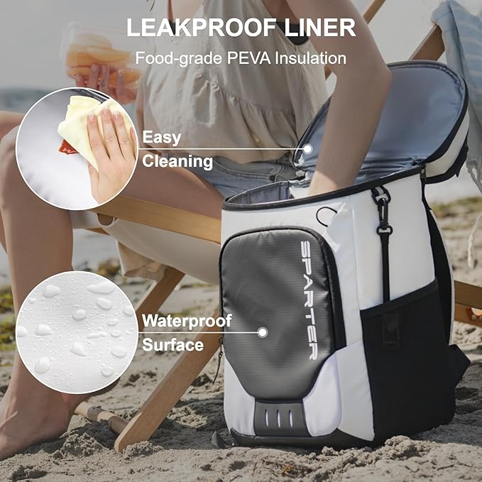 Backpack Cooler Insulated Leak Proof 33/49 Cans, 2 Insulated Compartments Thermal Bag, Portable Lightweight Beach Travel Camping Lunch Backpack for Men and Women