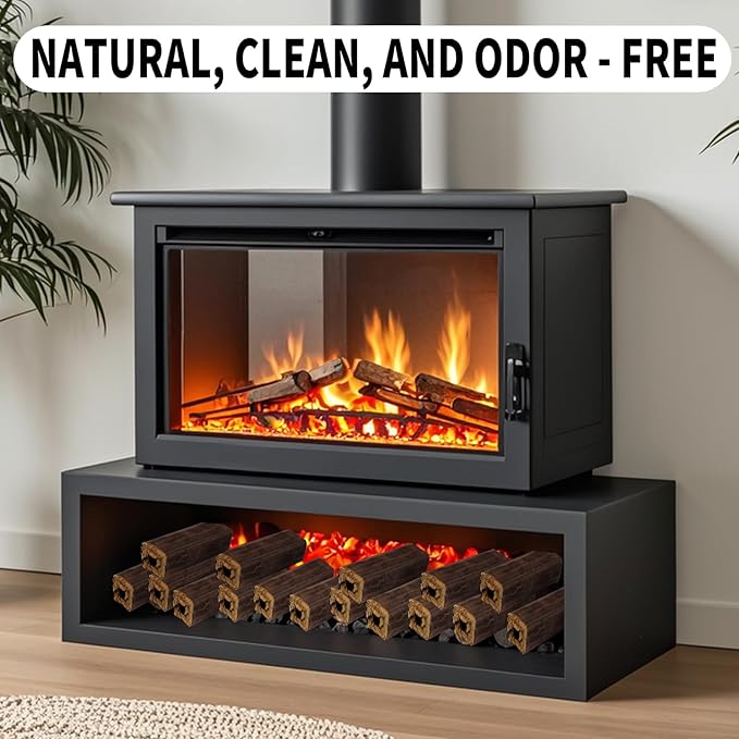 Fire Logs Fireplace Logs - Compressed Natural Bamboo Logs Fires tarter Bamboo Fire Log for Campfire, Fireplace, Wood Stove, Fire Pit, Indoor & Outdoor Pack of 4/2-Hour Burn