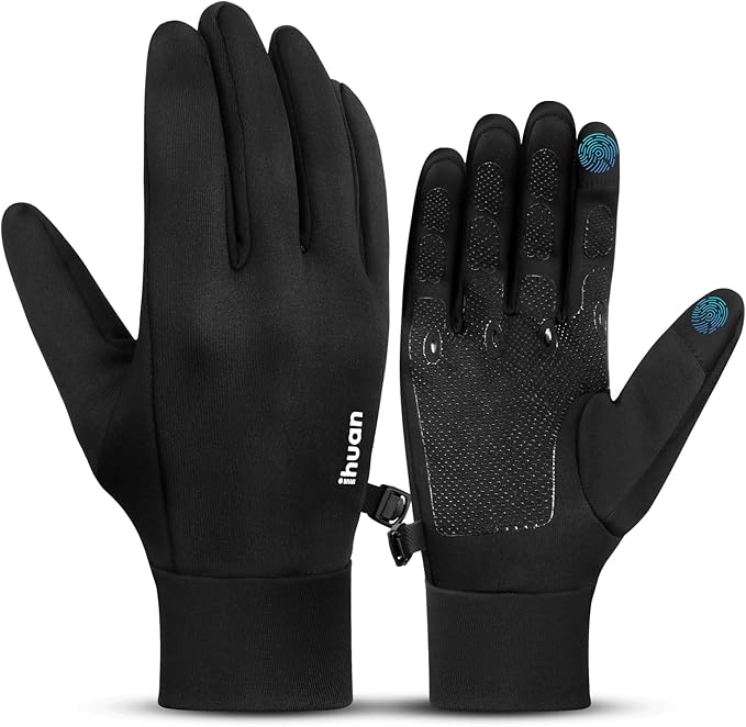 Lightweight Winter Running Gloves for Women and Men, Touch Screen Fingers for Cold Weather, Warm Liner Gloves for Ski, Snow, Hiking, Driving, Camping, Cycling Windproof
