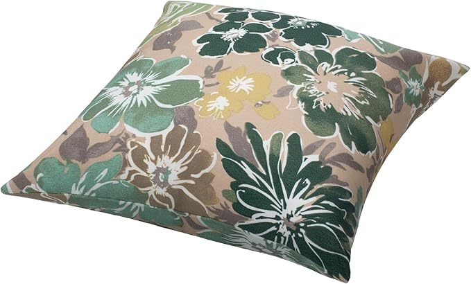 Magpie Fabrics Patio Pillow Covers ONLY 18"x18", Set of 2, Fade-Resistant Outdoor Indoor Cushion Cases Decorative Throw Pillowcase Shell for Couch Garden Furniture - Green Floral
