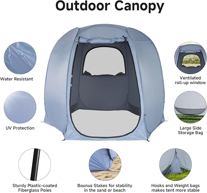 Alvantor Pop Up Screen Tent House Room Instant Outdoor Camping Canopy Sun Shelter Gazebo for Patio, Backyard & Deck, Privacy Tent(2-10 People, 8'x8' 10'x10' 12'x12')