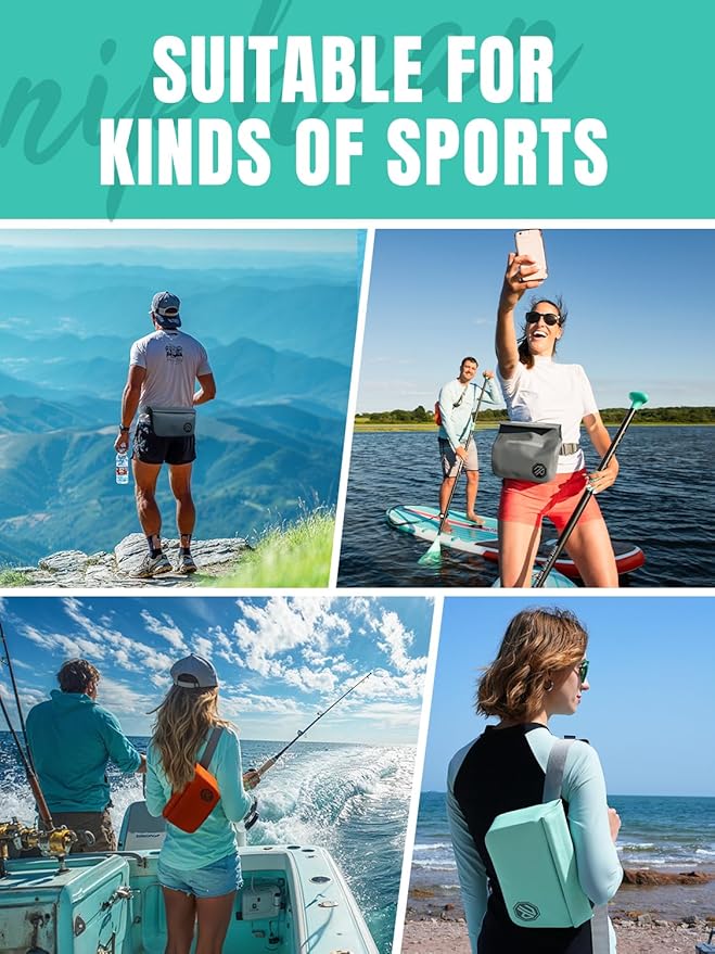 niphean IPX7 Waterproof Dry Bag with Magnetic One-Hand Closure, Durable Waterproof Bag for Kayaking, Paddle Board, Beach, Swimming, Multi-Wear Fanny Pack Style, Dry Bags for Men & Women Outdoor Use