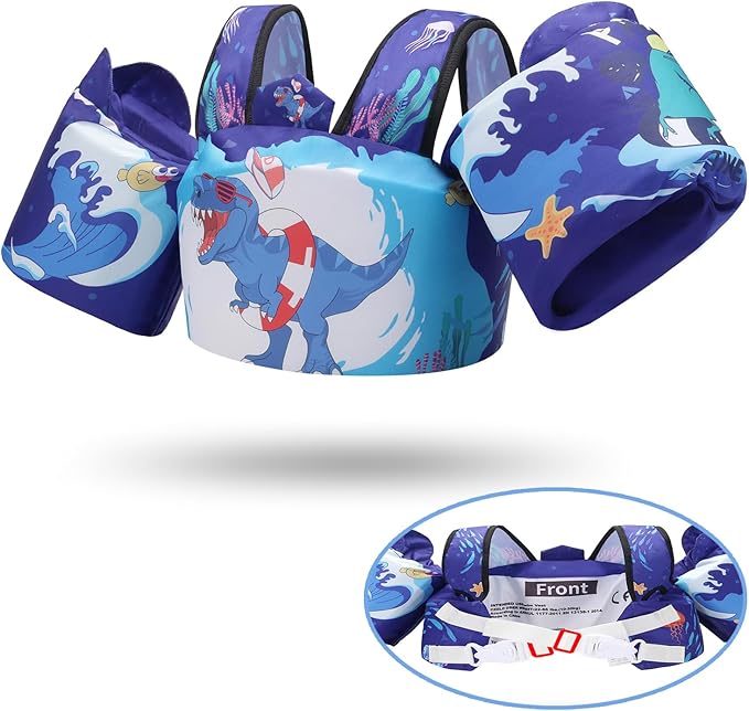 Toddler Floaties Kids Swim Vest for 22-66 Pounds Boys-Girls Water Wings Kids Pool Floaties for 2-6 Years Old Child Swim Learning Trainning