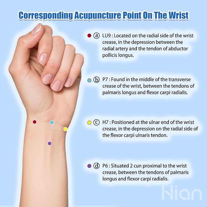 Hion Motion Sickness Bracelets Sea Sickness Wristbands for Motion Sickness/Morning Sickness/Pregnancy Nausea Anti Nausea Wristband Acupressure Nausea Bands Motion Sickness Bands（1Pair Beryl）