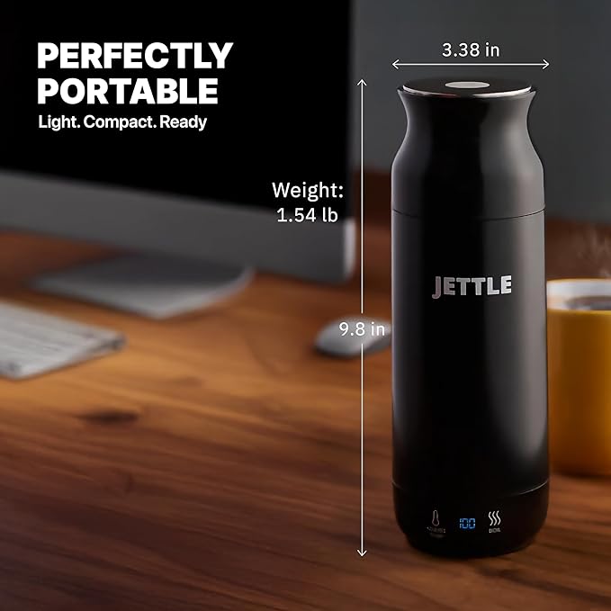 Electric Kettle - Travel Portable Heater for Coffee Tea Milk Soup - Stainless Steel Travel Water Boiler tea pot with Temperature Control - LED - Automatic Power Off - 450ml - Kitchen Appliance