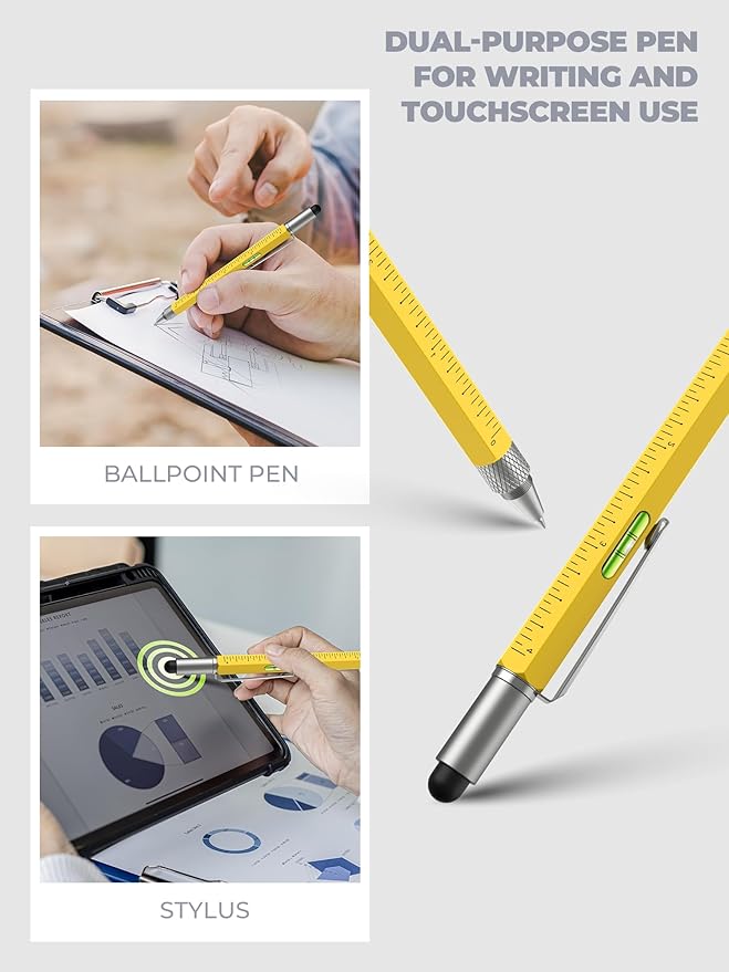 Stocking Stuffers for Men Multitool Pen - Mens Gifts for Christmas Unique White Elephant Gifts for Adults Useful, Birthday Gift Ideas for Dads Grandpas Who Want Nothing, Cool Gadgets EDC Tools for Men