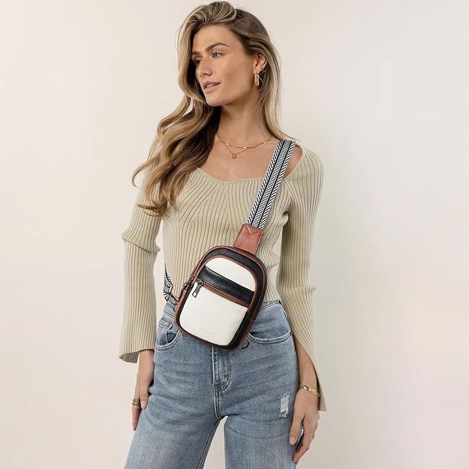 3L SMALL Sling Bag Fanny Packs For Women Men Mini Crossbody Chest Belt Travel Bag Purse Handbag Faux Leather Fashion Cute Light Grey