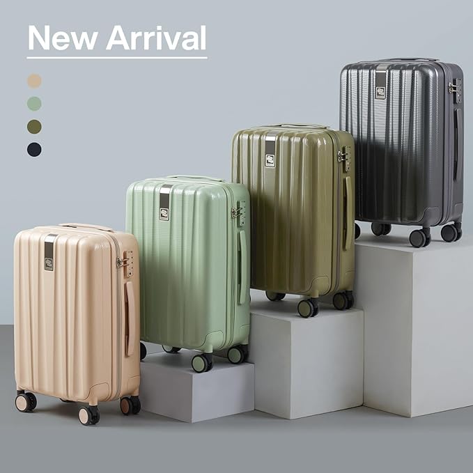 Hanke 20/29 Inch Carry On Luggage Sets 2 Piece Hard Shell Suitcases with Spinner Wheels Extra Large Travel Luggage Rolling Suitcase for Travel Nestable Storage（Cuba Sand）