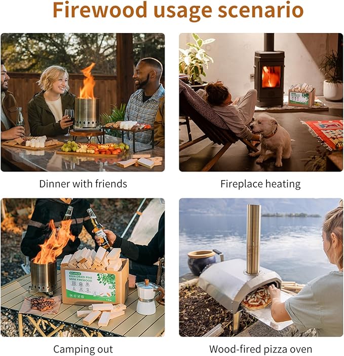 Mini Firewood 3.5'' Lengths Pine Kiln Dried Firewood Great Solo Stove Accessories Tool Prefect for Solo Stove Mesa, Tabletop Fire Pit, Solo Stove Mesa Sticks Wood