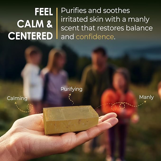 Patchouli Sage All Natural Bar Soap, Made with Organic Ingredients, Handmade in the USA, Moisturizing and Therapeutic for Face/Body, For Sensitive Skin, For Men and Women