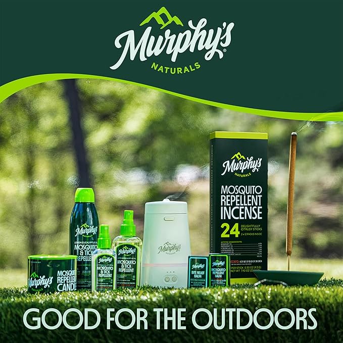 Murphy's Naturals Mosquito Repellent Balm for Outdoor Patio, Hiking, Camping, Plant-Based with Cedarwood, Lemongrass & Rosemary, DEET-Free, 0.75 oz