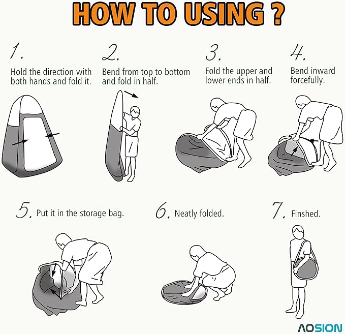 AOSION Privacy Shower Tent,Pop Up Changing Tent,Camp Bathroom Changing Dressing Room,Sun Sunshade Canopy Outdoor Rain Shelter for Camping Hiking Beach Picnic Fishing. (Green)