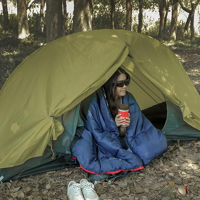 REDCAMP Cotton Flannel Sleeping Bag for Camping Backpacking, Adults Cold Weather Envelope Sleeping Bags with 2/3/4/6lbs Filling