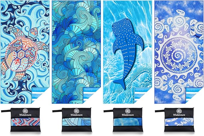 Microfiber Lightweight Beach Towel Sand Free Quick Dry Absorbent Thin Compact Towels for Swimming Pool Camping Beach Accessories Large Easy Pack Travel Things for Vacation Essentials Gift Adult