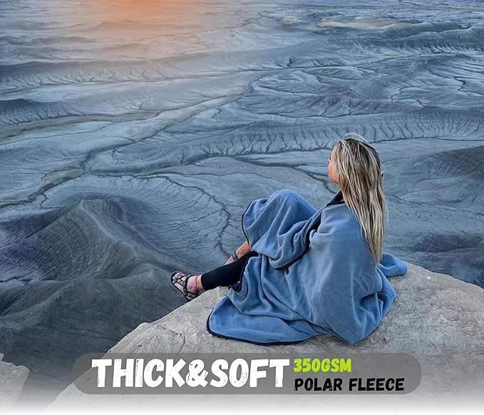 SUITEDNOMAD Large Waterproof Outdoor Stadium Blanket, Windproof and Warm Extra Thick Fleece or Quilted Sherpa, Great for Cold Weather Camping, Picnic, Sports, Festivals