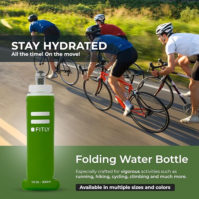 Soft Flask - Shrink As You Drink Soft Water Bottle for Hydration Pack - Folding Water Bottle Ideal for Running, Hiking, Cycling, Climbing & Rigorous Activity