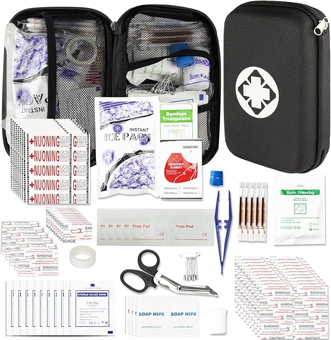 276Pcs First-Aid Kit Emergency-Kit Home-Car - First Aid Kits Emergency Kit Home Essentials for Dorm Room First-Aid Kit Emergency Necessities for Boat Hiking Skating, Black YIDERBO