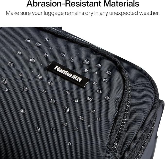 Hanke Luggage Sets 2 Piece Softside Expandable Luggage With Spinner Wheels TSA Lock,Travel Luggage Rolling Suitcase Checked Luggage Black(20/28)