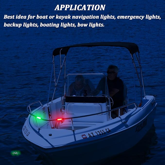 Botepon Kayak Navigation Lights - Battery Operated, Waterproof for Night Kayaking & Paddle Board, Marine Safety Lights for Pontoon Boat, Dinghy