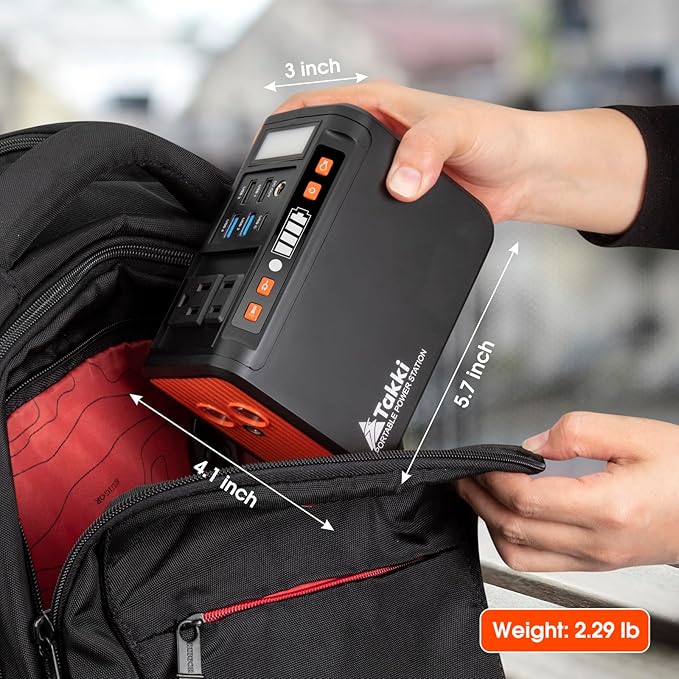 Takki 111Wh Portable Power Station with Carrying Case Bag Small Generator Lithium Battery with Peak 120W AC Outlet USB Ports for for Home Use Power Outages Outdoor Camping Emergency