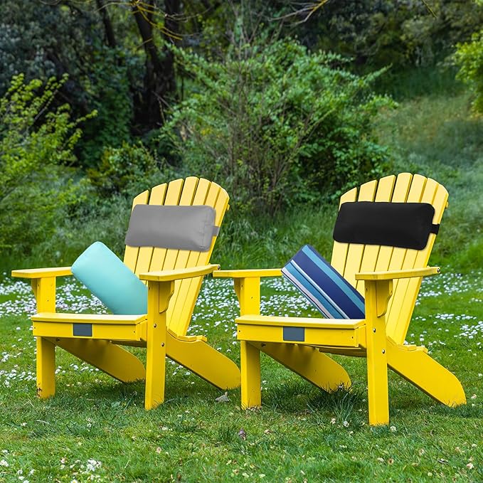 Chaise Lounge Head Pillow, 2 Pack Outdoor Lounge Chair Pillows with Adjustable Strap Longue Head Pillow Headrest Pillows for Patio Backyard Beach Pool Garden Recliner(Light Blue)