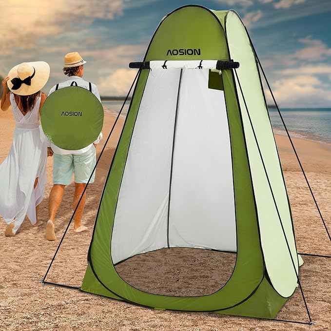 AOSION Privacy Shower Tent,Pop Up Changing Tent,Camp Bathroom Changing Dressing Room,Sun Sunshade Canopy Outdoor Rain Shelter for Camping Hiking Beach Picnic Fishing. (Green)