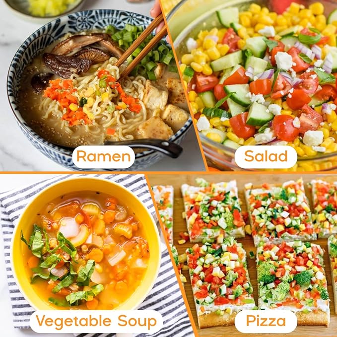 Dehydrated Dried Vegetables Ramen Toppings - 6.35oz Natural Mixed Vegetable Flakes, Noodle Soup, No Gluten& No Allergen, Freeze Dry Veggie for Cooking, Emergency Supply