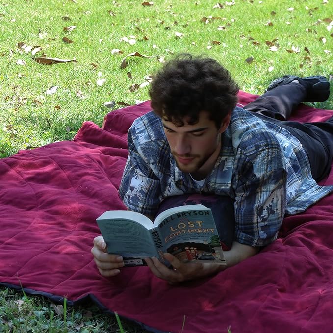 Waterproof Stadium Blanket, Fleece Camping Blanket Soft Warm Wearable Camp Blanket for Outdoor Camping, Picnic, Stadium, Sports, Beach, Car