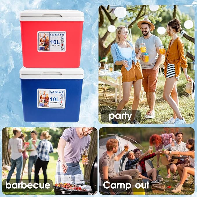 11Qt 19Qt Insulated Portable Cooler Leak-Proof Ice Chest Lunch Box Hard Coolers with Extra Ice Pack for BBQ, Camping, Pincnic