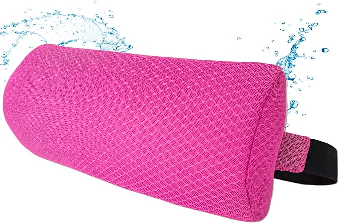 REEZEIVI 1Pack Headrest Pillow for Patio Chaise Lounge,Chaise Lounge Pillows Outdoor 3D air mesh with Elastic Band,Quick Drying and Washable Spa Pillow for Recliner,Beach Chair,Office Chair,Pink