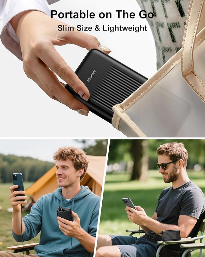 2-Pack 10000mAh Power Bank Fast Charging, 22.5W Compact USB C Portable Charger with 2 Outputs & 2 Inputs, LED Display Battery Pack Compatible with iPhone Samsung iPad Tablets, Blue & Pink