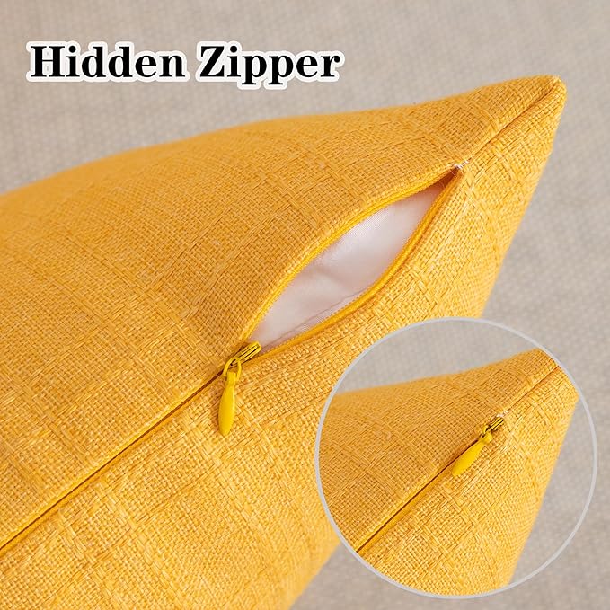 Kevin Textile Pack of 2 Outdoor Waterproof Pillow Covers Decorative Farmhouse Throw Pillow Covers Couch Pillow Covers Spring for Patio Tent Bed Sofa Living Room 12x20 Inch Sunflower Yellow