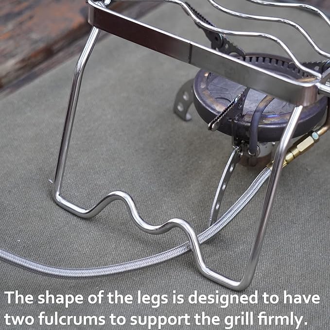 CAMPINGMOON Portable Folding Camping Campfire Grill over Fire Split Stoves 304 Stainless Steel (13.8’’L (MS-1111))