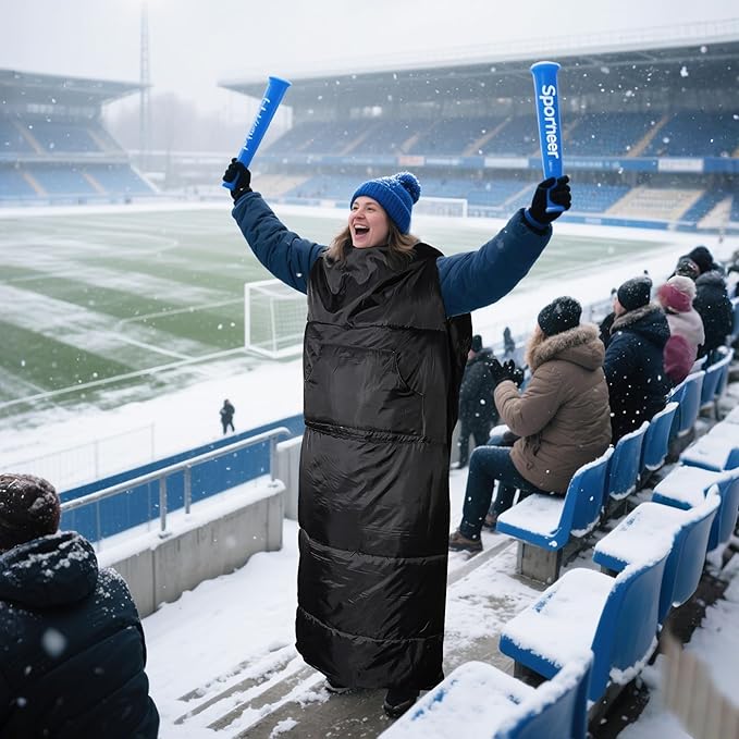 Adjustable Height Sleeping Bag for Adults - Wearable 3-Season Lightweight Waterproof with Arm Ports & Windproof Hood Design for Camping Hiking Backpacking(31.5“x87”)