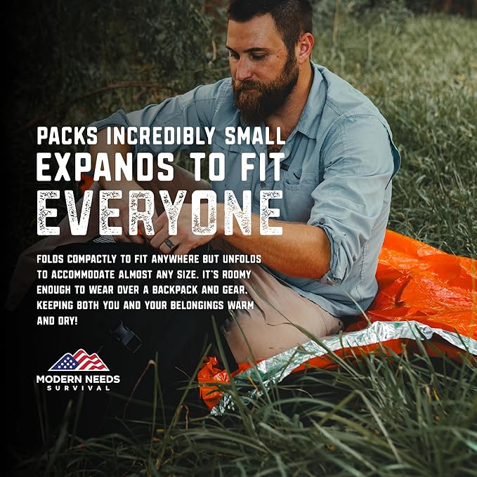 Emergency Sleeping Bag Survival – Thermal Blanket & Bivy Sack | Emergency Bivy & Survival Blanket | Outdoor Sleeping Bag & Hiking Sleeping Bag | Sleeping Bags for Adults