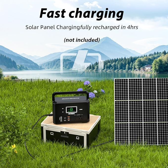 200W Portable Power Station (400W Peak), mormluck 118Wh Solar Generators with 110V/200W AC Outlet（NO SOLAR PANEL）, 32000mAh Lithium Battery for Home Backup, Outdoor Adventures, and RV Emergencies