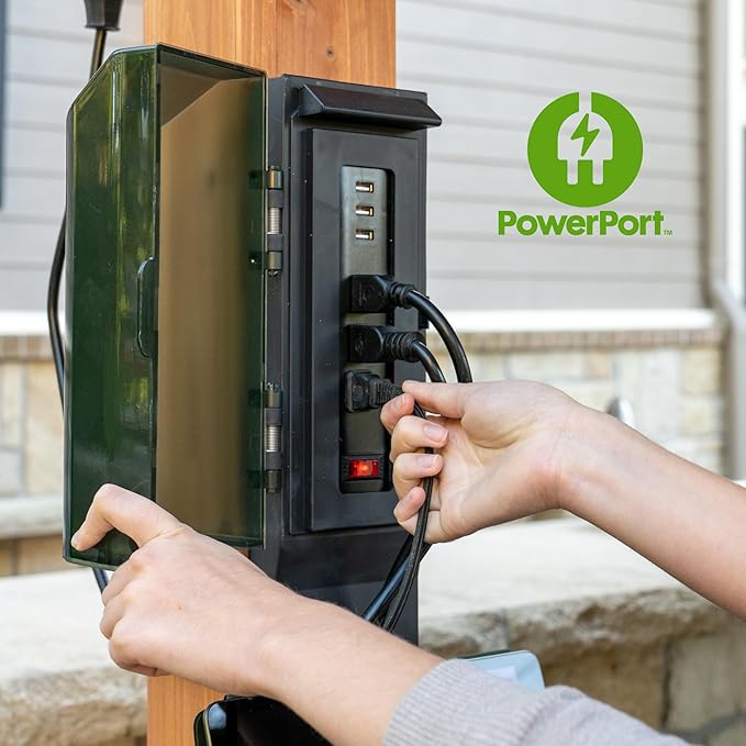 Backyard Discovery Saxony XL 12' x 6' Cedar Wood BBQ Grill Gazebo Pavilion with Hardtop Galvanized Steel Roof, Bar Tops, Powerport, Snow Support, Wind Resistance, Cook Station for Outdoor Patio, Deck