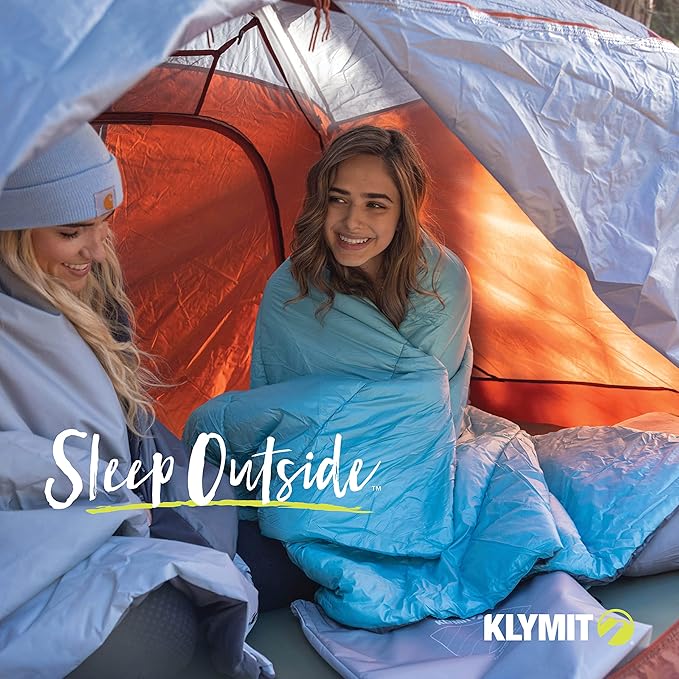 Klymit Horizon Packable Camping Blanket and Comforter, Blue/Black