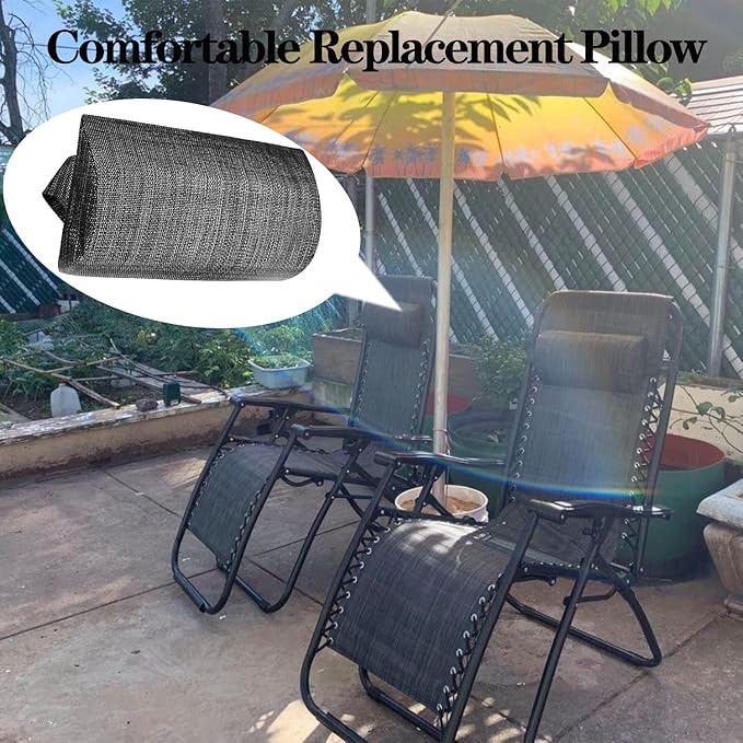 Ostlttyn Zero Gravity Chair Replacement Pillow Headrest with Elastic Band, Universal Soft Removable Padded Cushion Head Pillows for Zero Gravity Lounge Folding Patio Lawn Recliner Chairs, Grey