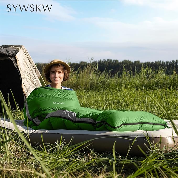 Down Sleeping Bag with Pillow, Ultralight Rectangular Sleeping Bag for Adults, Youth Backpacking,Hiking and Camping Outdoor with YKK Two-Way Zipper 680 FP Down